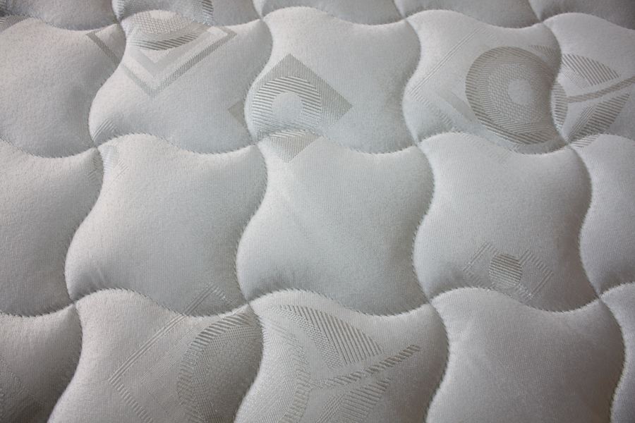 Close-up of the quilted mattress cover